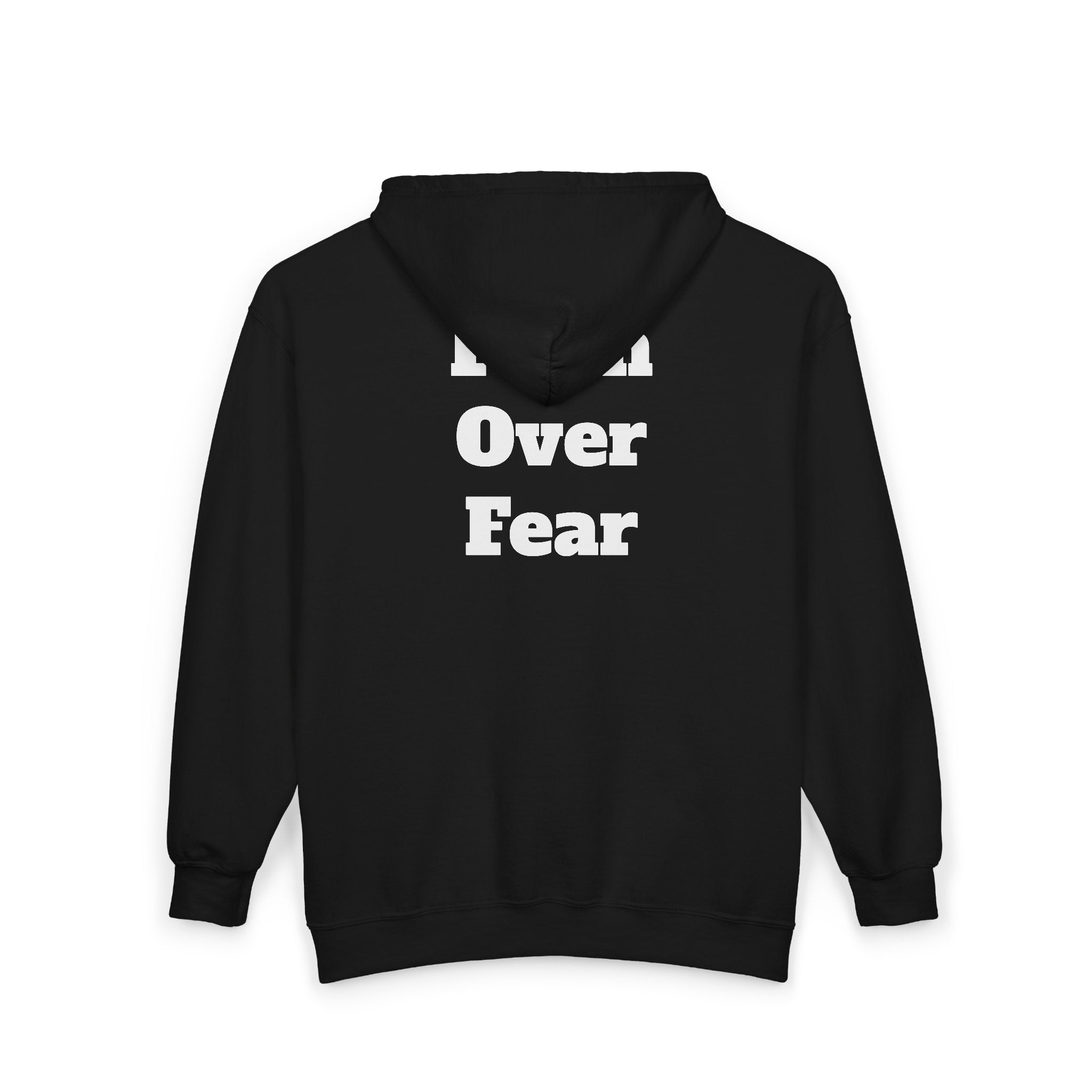 Faith Over Fear Full‑Zip Hoodie — Inspirational Black Zip-Up Sweatshirt