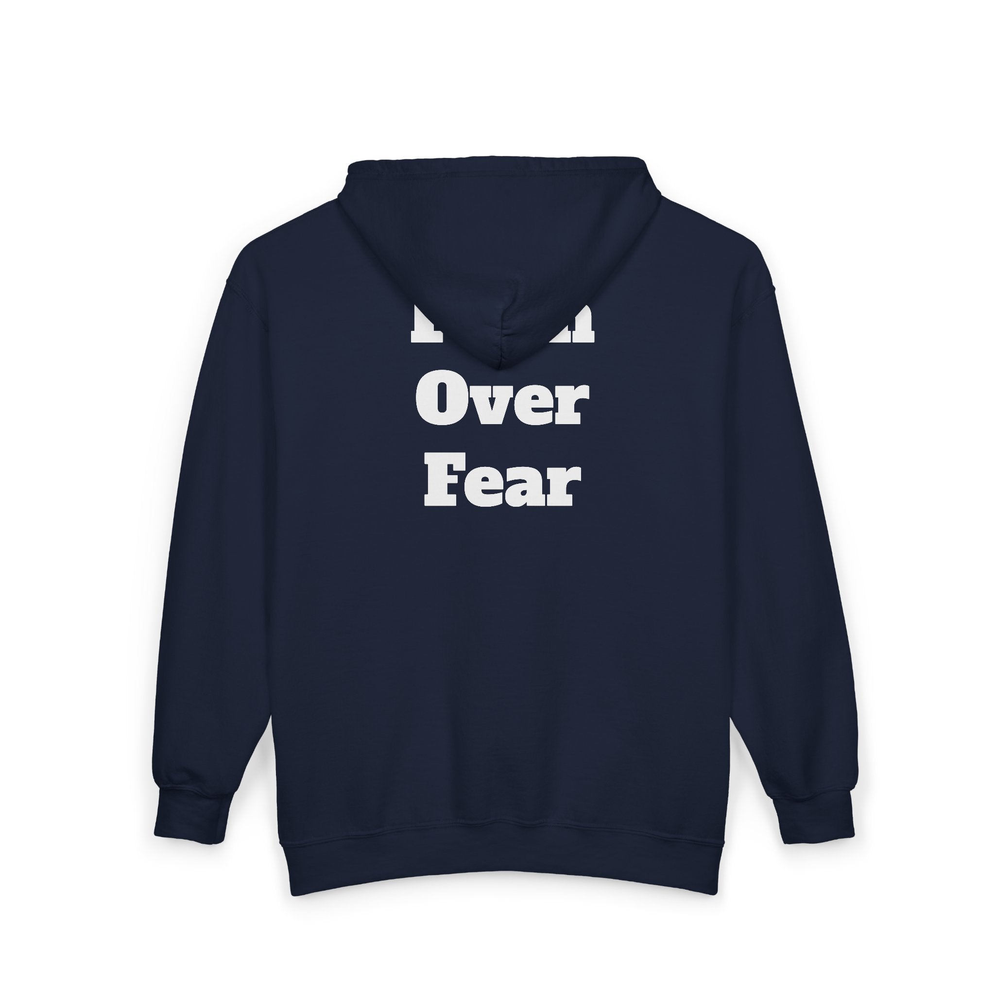 Faith Over Fear Full‑Zip Hoodie — Inspirational Black Zip-Up Sweatshirt