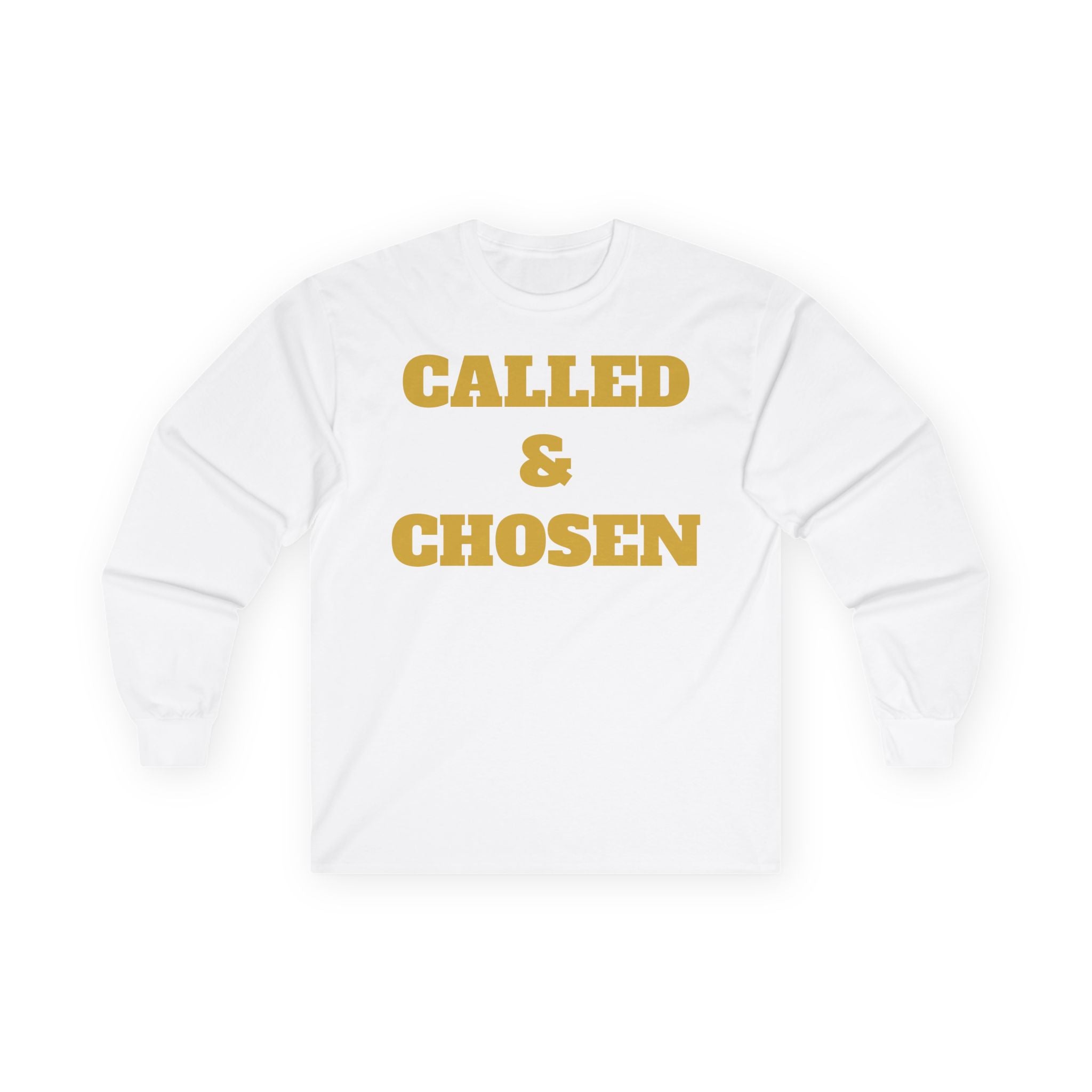 Called & Chosen Long Sleeve Tee — Inspirational Faith Graphic Shirt