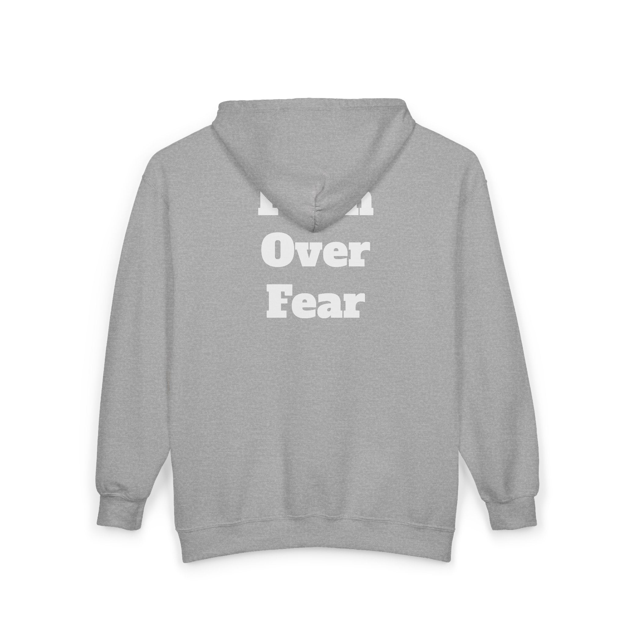 Faith Over Fear Full‑Zip Hoodie — Inspirational Black Zip-Up Sweatshirt